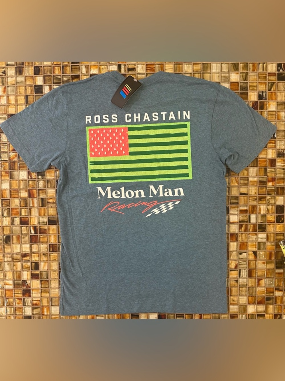 NWT Ross Chastain NASCAR 2025 Watermelon Flag Melon Man T-Shirt~Med~Trackhouse